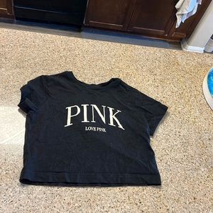 PINK Black Crop Top